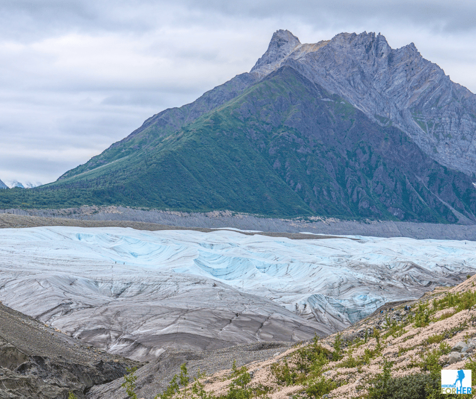 View approaching Root Glacier in Wrangell St. Elias Park in Alaska