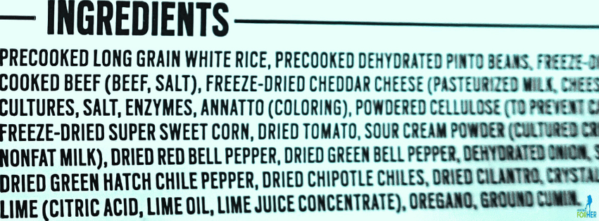 Backpacker's Pantry Fiesta Beef Bowl ingredients