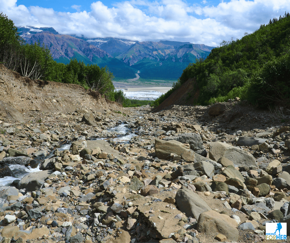 Creek flowing into Nizina Lake, Wrangell St. Elias, Alaska