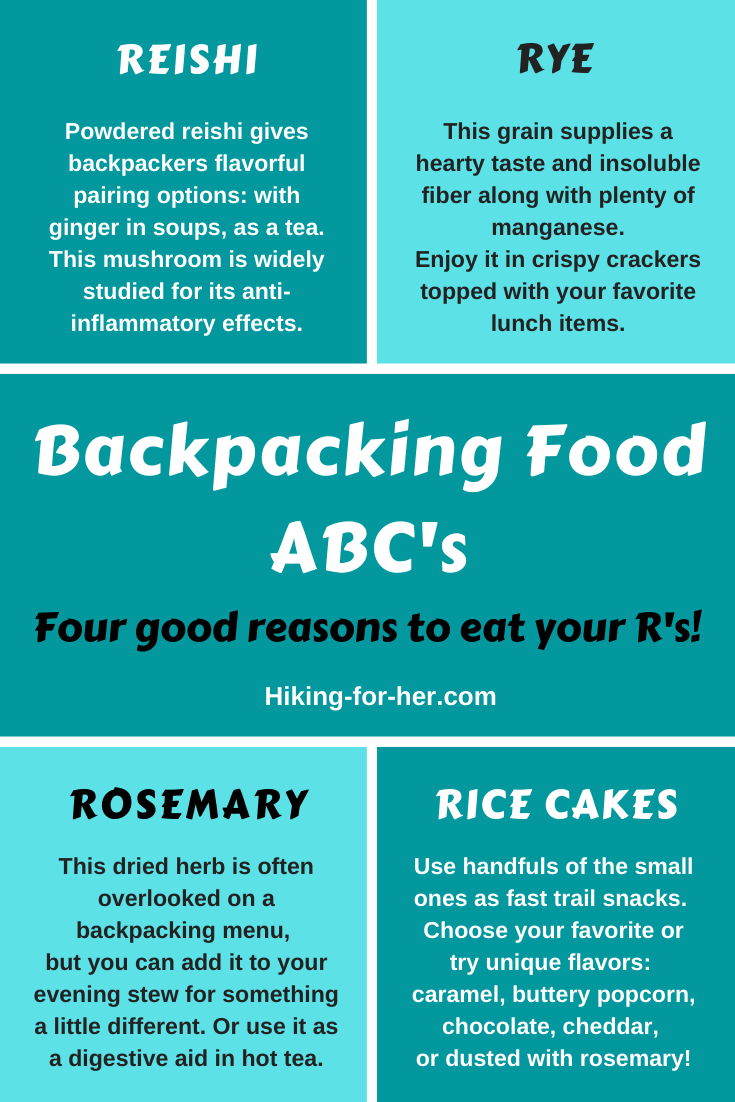 Backpacking food doesn't have to be dull. Add these unique menu choices and live a little on the trail. #backpackingmenu #hikingfood #backpackingfood #hikinginfographic #hikingforher