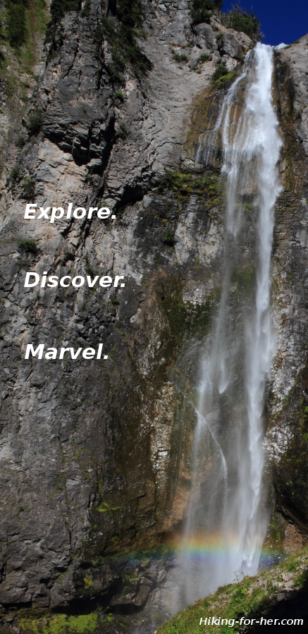 Hiking to a cascading waterfall with rainbow serves as inspiration to hit the trail.