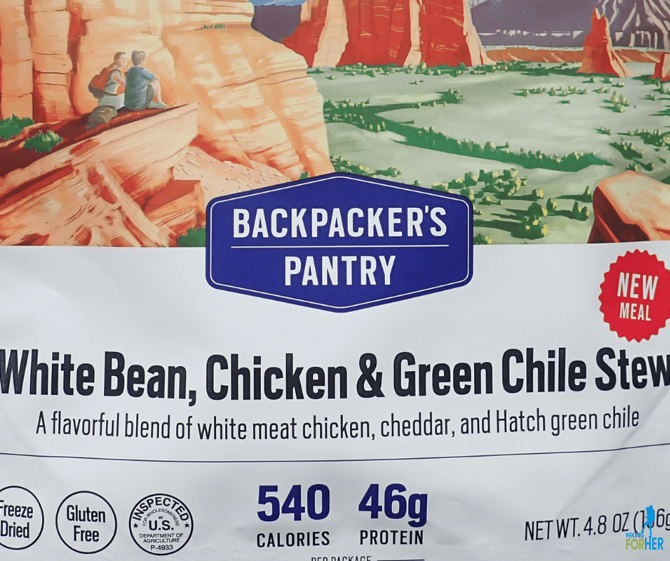front of Backpacker's Pantry Green Chile Stew package