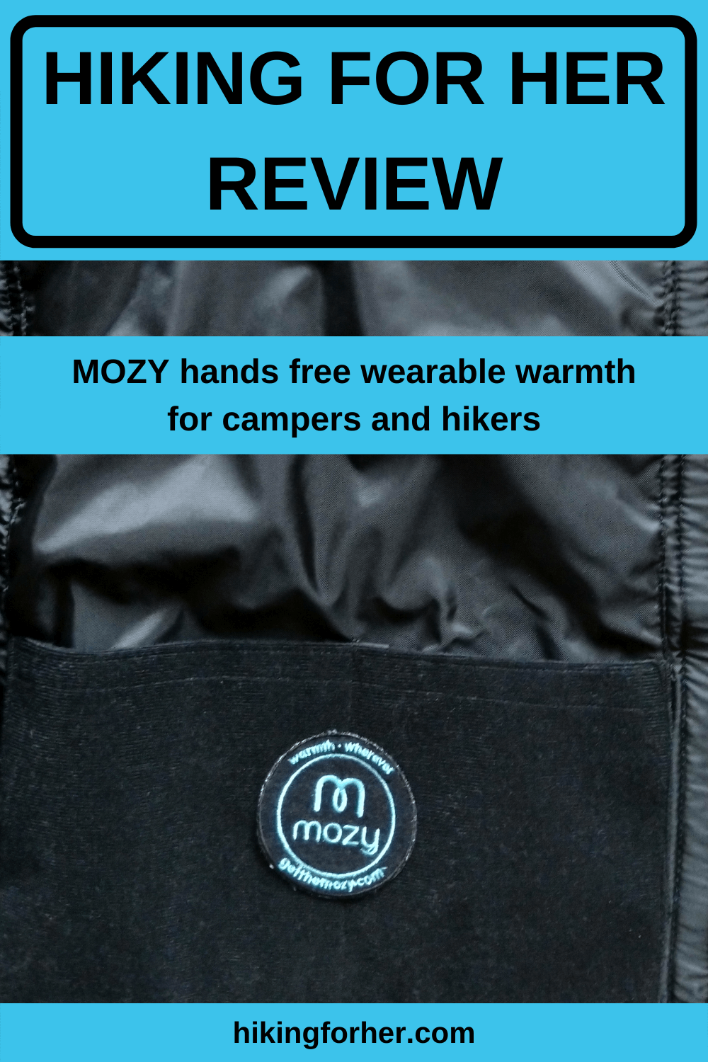 Hands free wearable warmth sound good for camping? Read Hiking For Her's Mozy review and see if this thermal blanket will work for you. #mozy #hikingforherreview #staywarm #camping