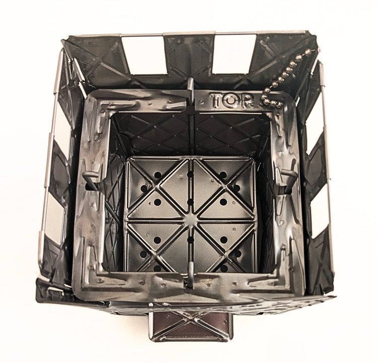 Top view of inside a Ganesha twig stove