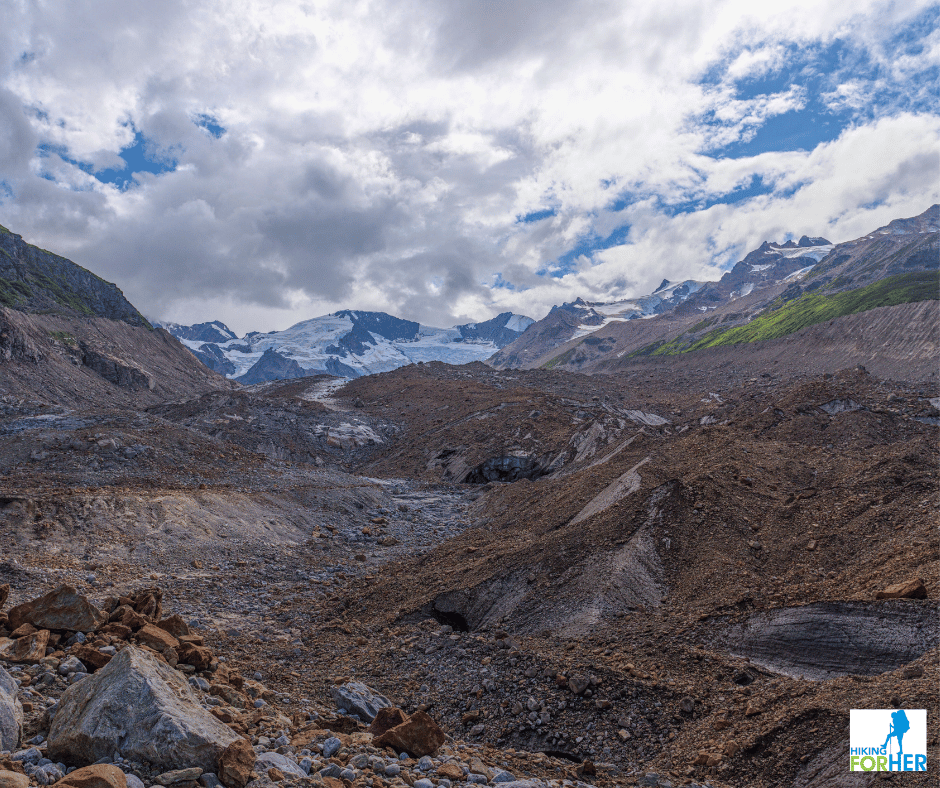 West Fan Glacier terminus in Wrangell St. Elias in Alaska