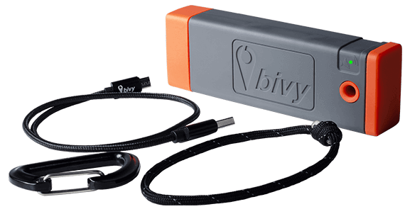 BivyStick components to recharge and communicate via satellites using your cell phone
